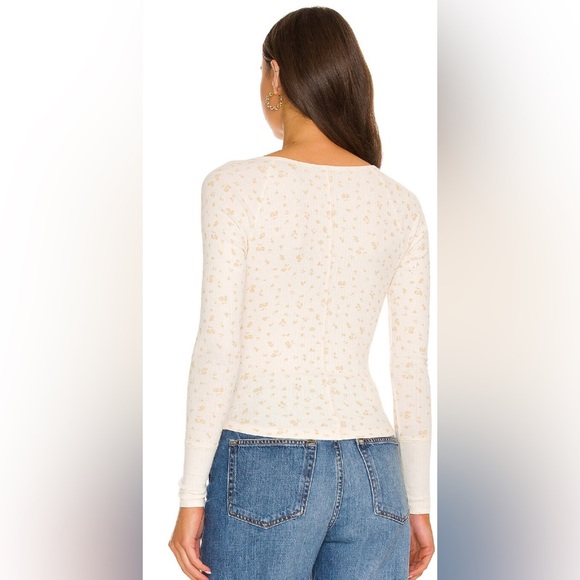 NWOT - Free People Billie Printed Layering Top in Tea Combo - Size XS - Picture 3 of 7